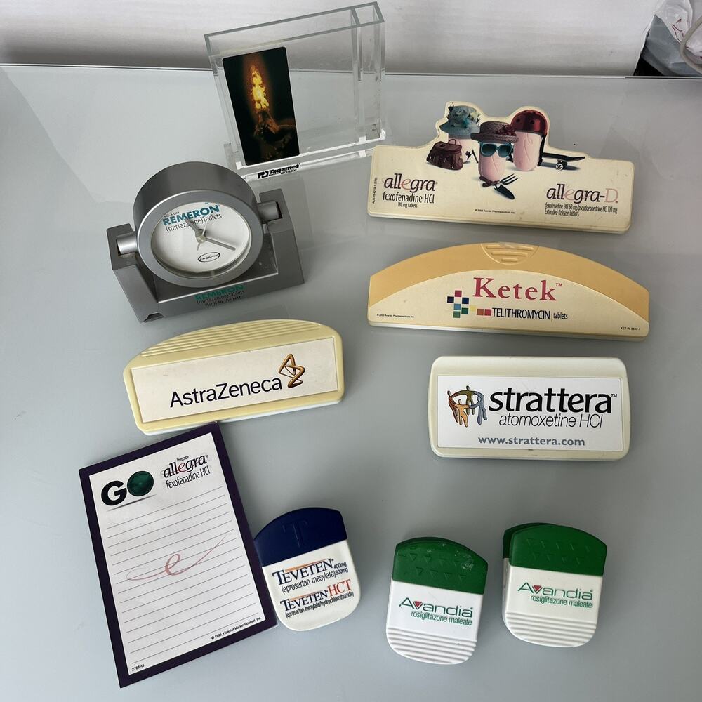 Vintage Pharmaceutical Drug Rep Promotional Items Lot 80-90's Remeron Strattera